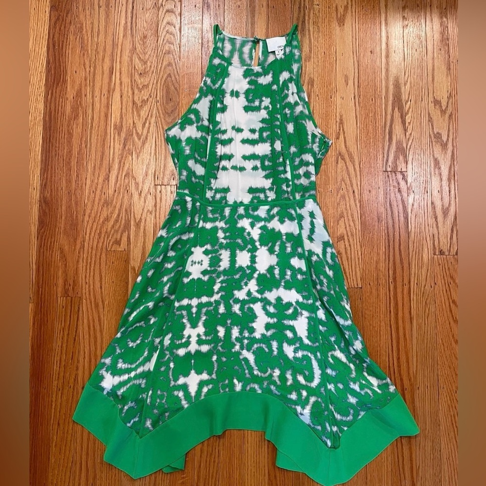 Greylin Green & White Halter Dress